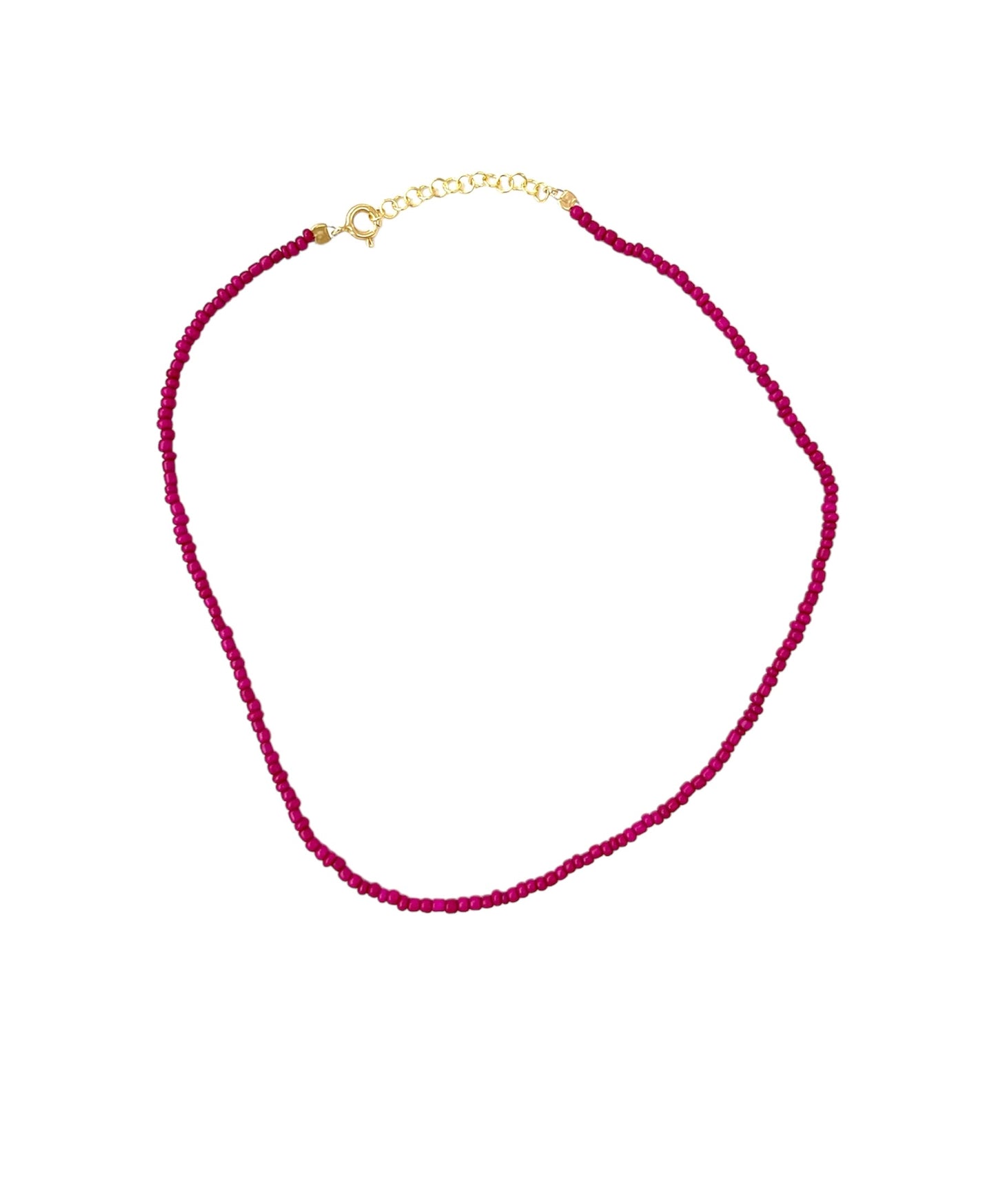 MAGENTA BEADED NECKLACE ORO/ARGENTO