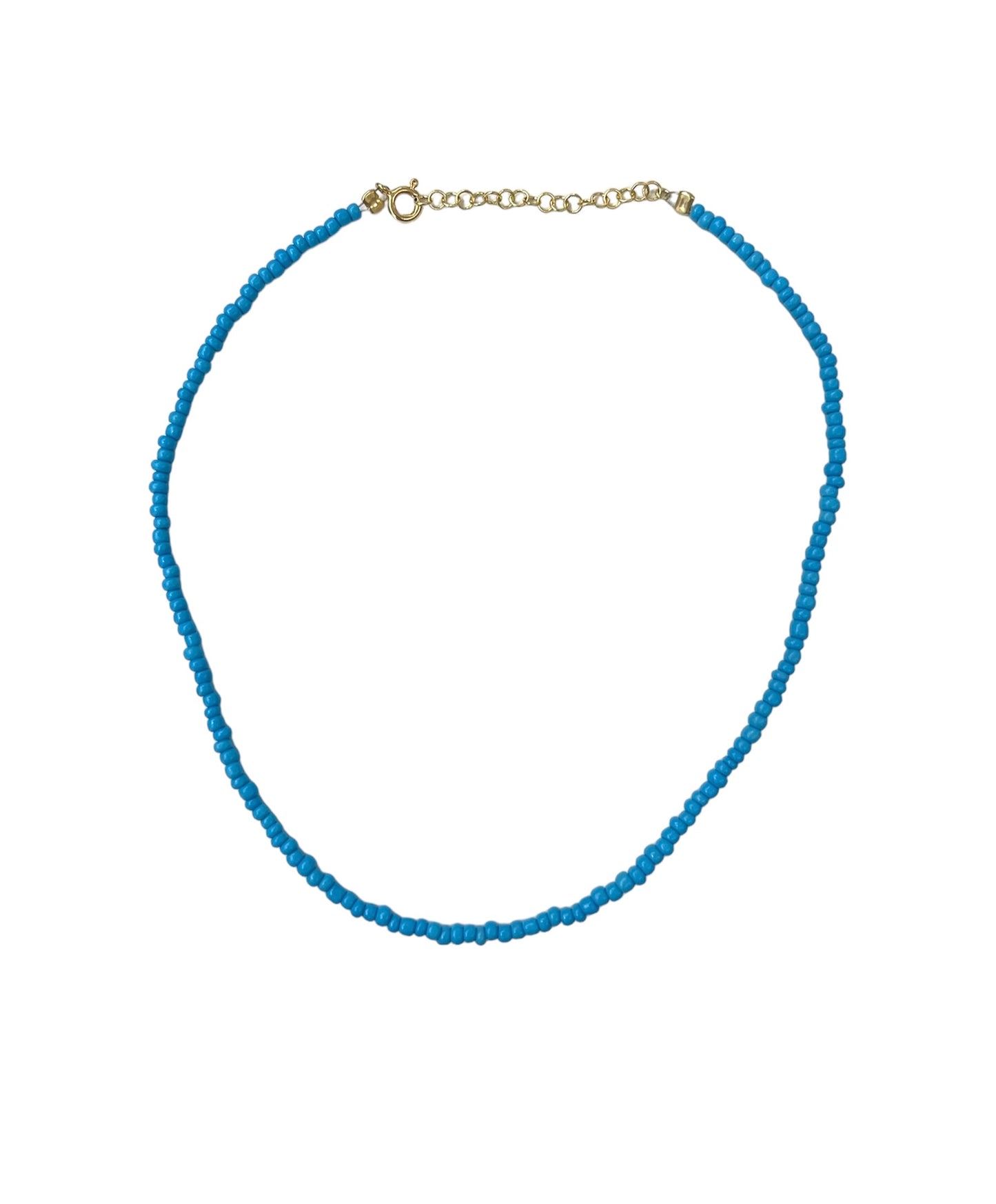 OCEAN BLUE BEADED NECKLACE ORO/ARGENTO