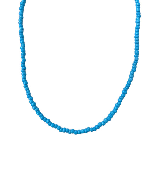 OCEAN BLUE BEADED NECKLACE ORO/ARGENTO