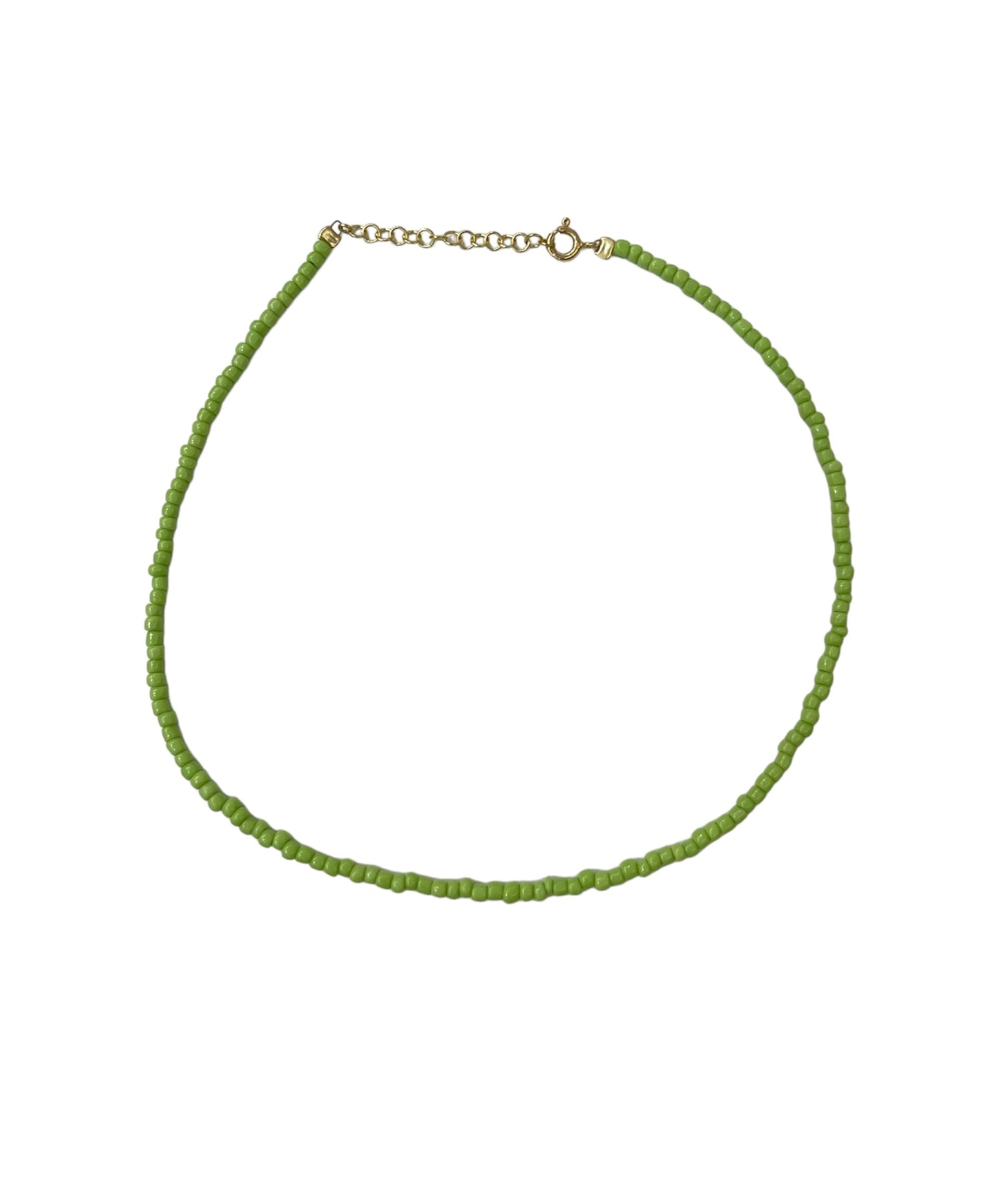 APPLE GREEN BEADED NECKLACE ORO/ARGENTO