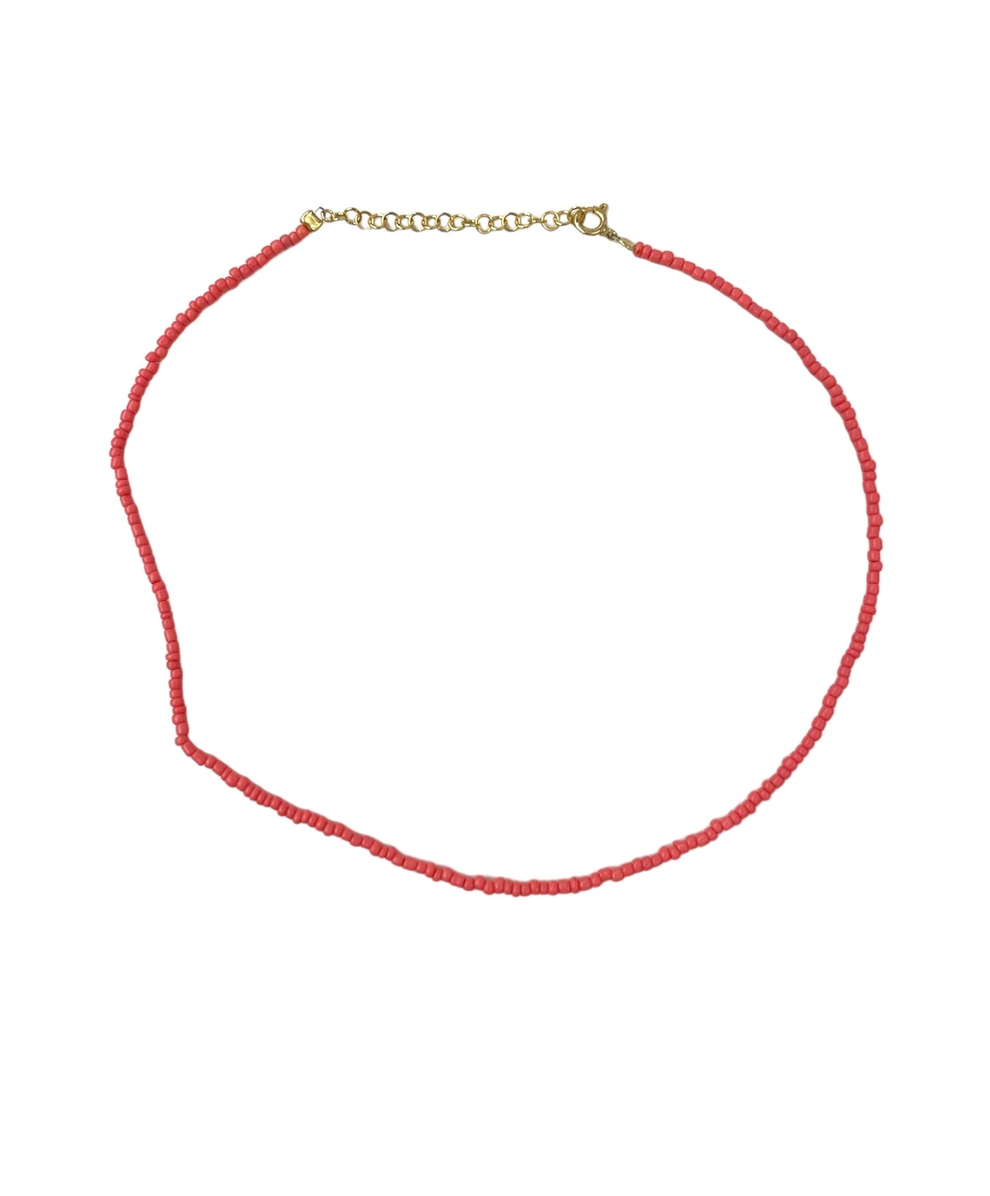 SALMON BEADED NECKLACE ORO/ARGENTO