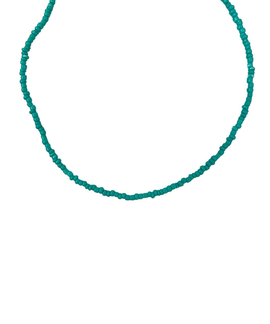 AQUAMARINA BEADED NECKLACE ORO/ARGENTO