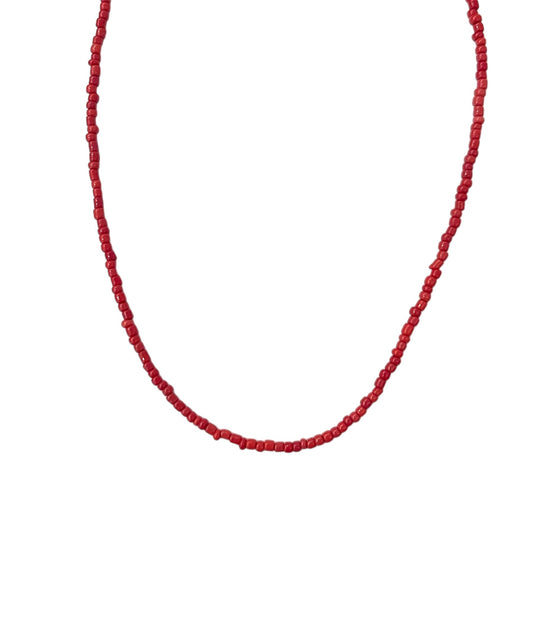 CORAL BEADED NECKLACE ORO/ARGENTO