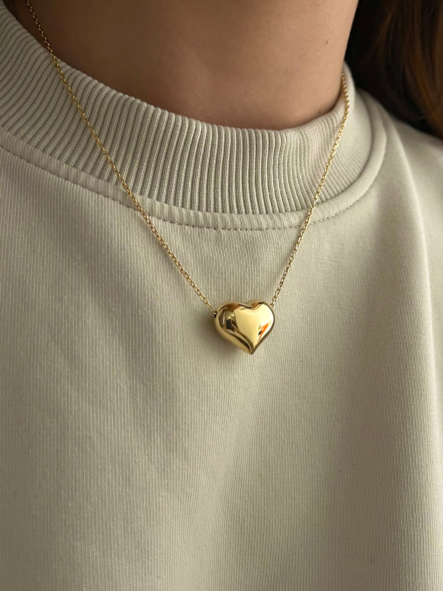 CHUNKY HEART NECKLACE ORO/ARGENTO