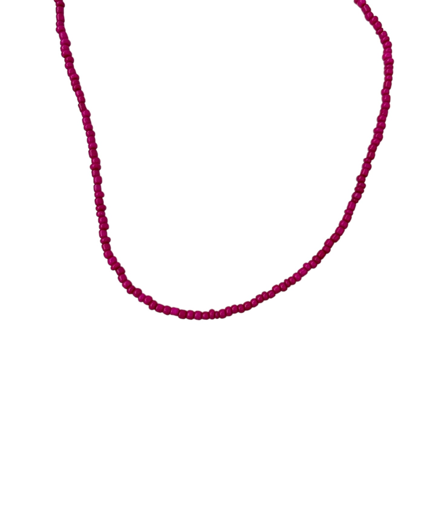 MAGENTA BEADED NECKLACE ORO/ARGENTO