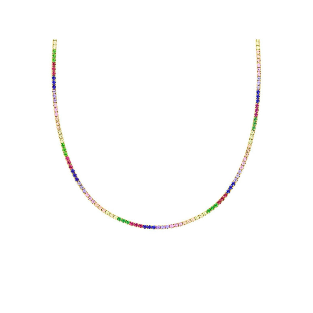 COLORFUL PLAIN TENNIS COLLIER