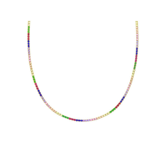 COLORFUL PLAIN TENNIS COLLIER