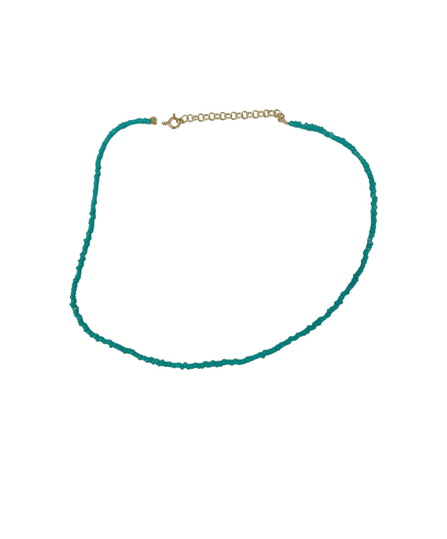 AQUAMARINA BEADED NECKLACE ORO/ARGENTO