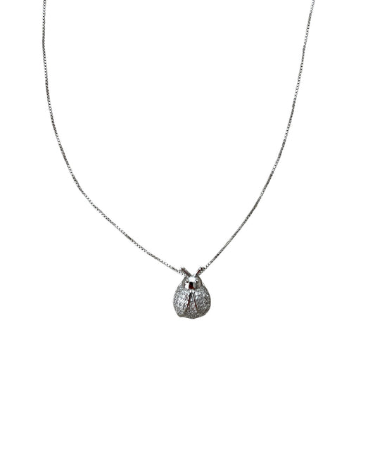 WHITE LADYBUG NECKLACE