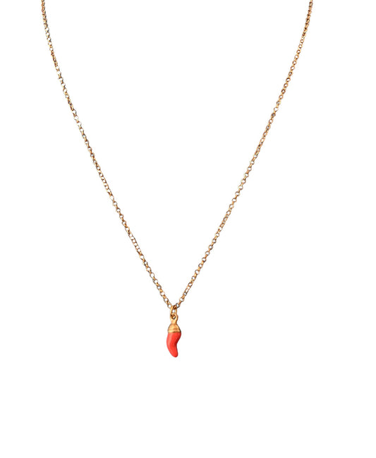 PEACH MICRO CORNETTO NECKLACE