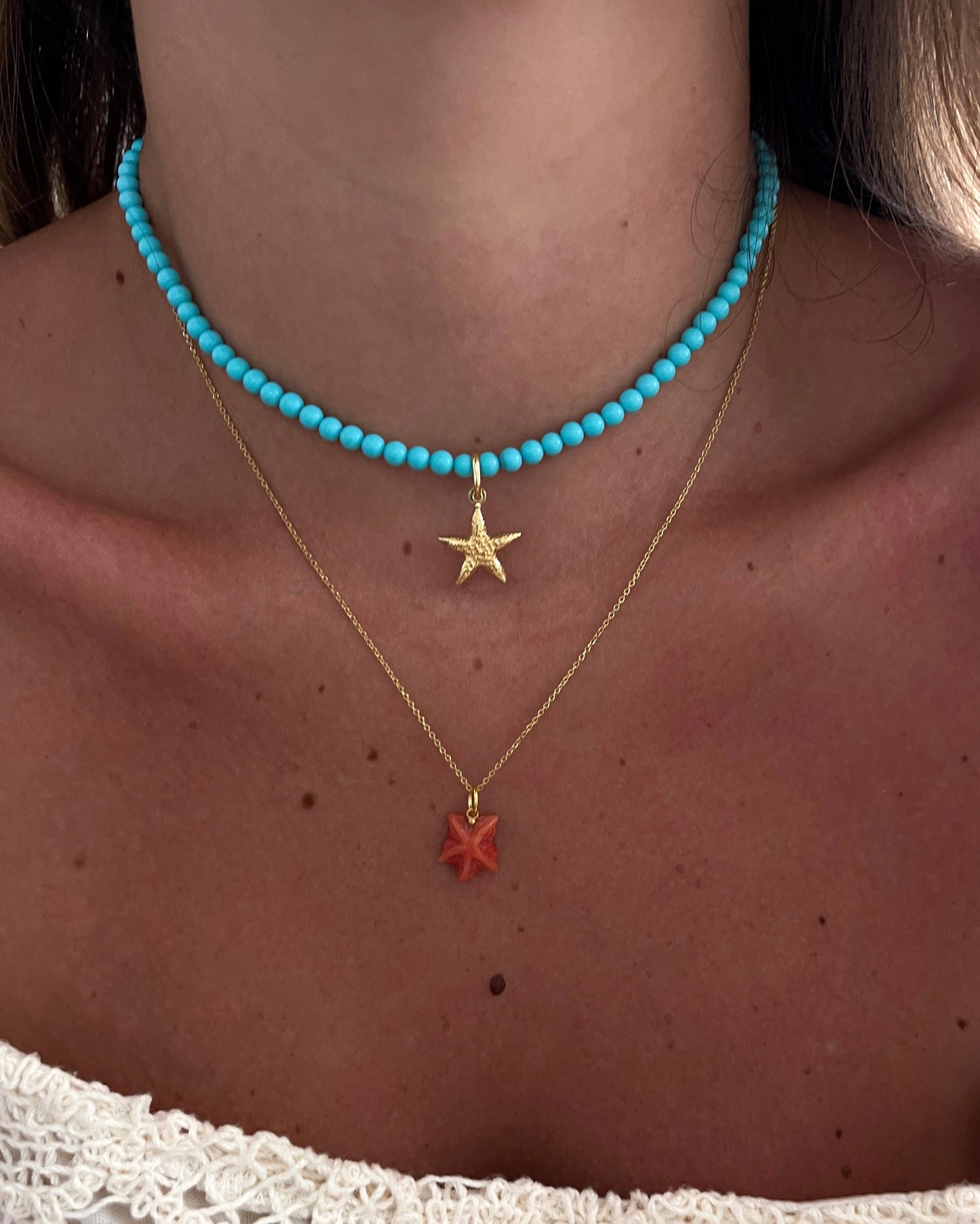 CORAL STARFISH NECKLACE